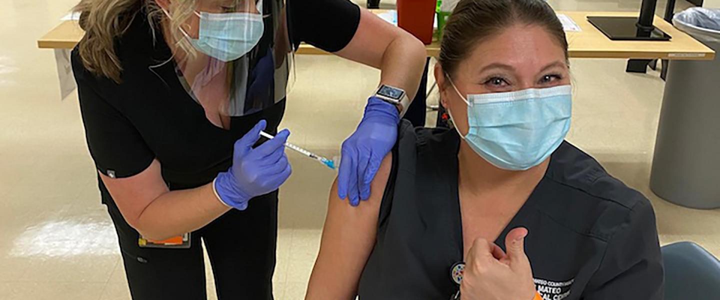 Staff person gets vaccinated