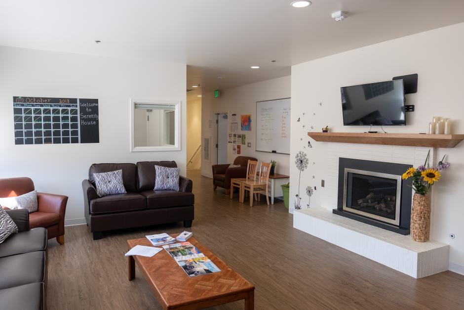 The renovated interior provides space for group discussions.