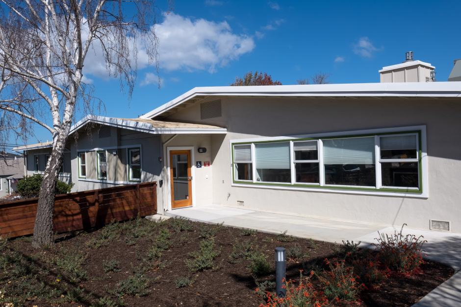 Exterior of Serenity House on the corner of 37th Avenue and Hacienda Street in San Mateo, California