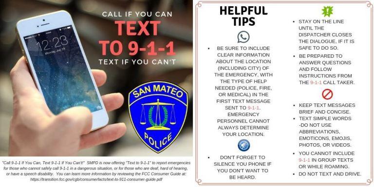 mobile phone and tips for textintg 911