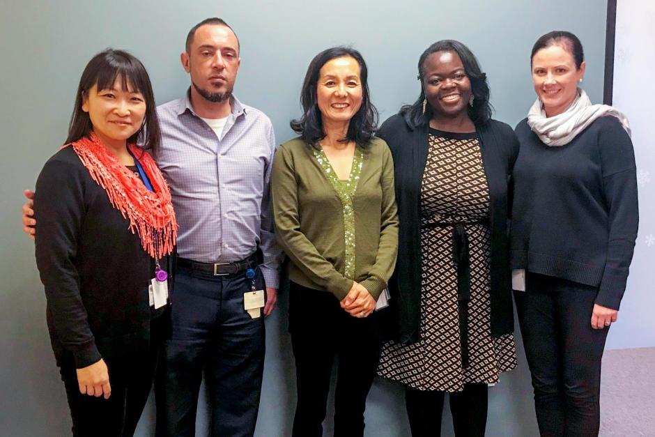 Clinicians from left to right: Akiko Lipton, Zach Comtois, Kimberly Kang, Talisha Racy and  Star Baird.