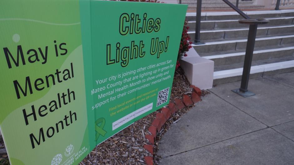Lawn Sign declaring May as Mental Health Month. 
