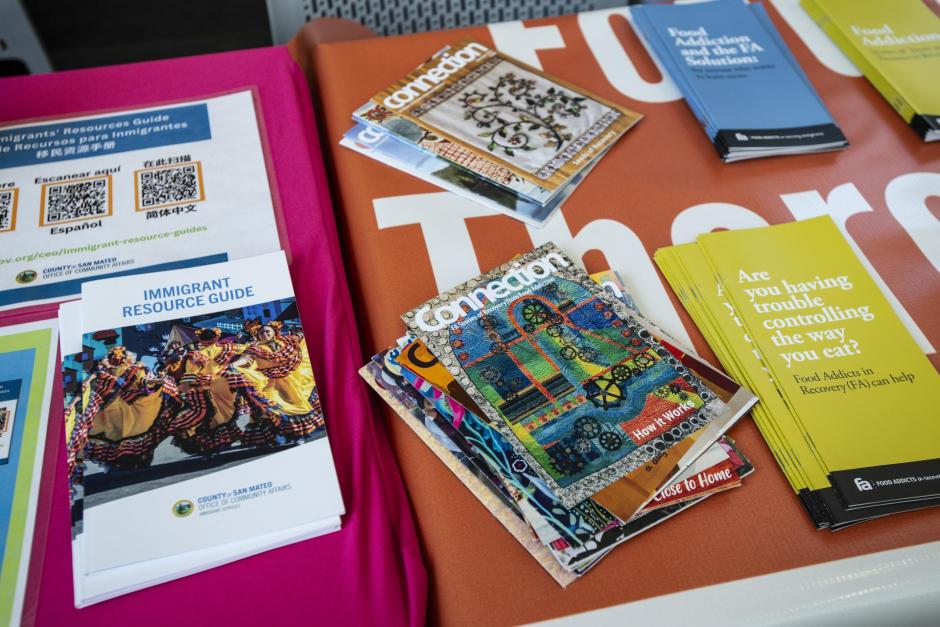 Brochures on a table at the event