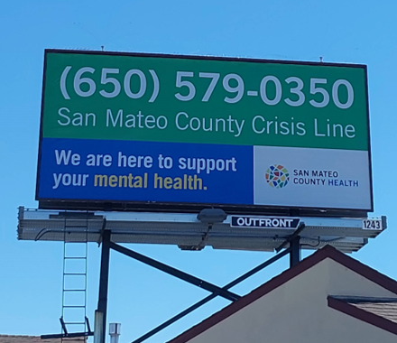 San Mateo County Crisis Line billboard