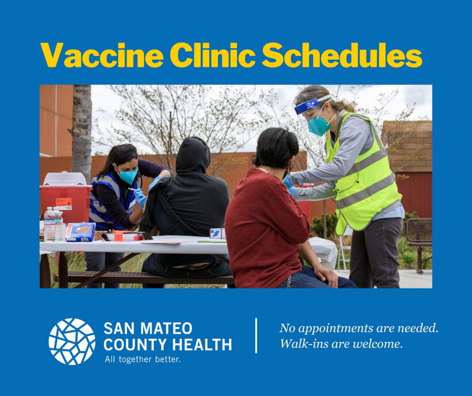 graphic saying vaccine clinic schedules